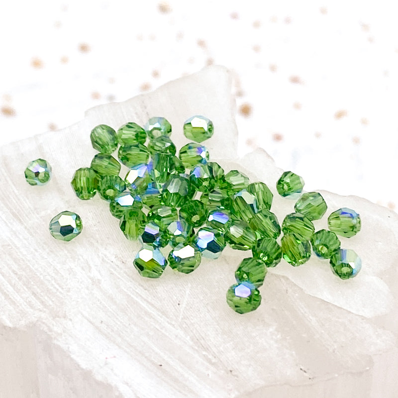 3mm Light Fern Green AB Premium Crystal Bead Set - 48 Pcs