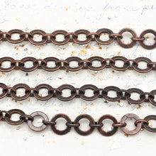 Load image into Gallery viewer, 10mm Antique Copper Washer Link Chain - 1 Foot
