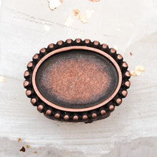 Load image into Gallery viewer, 10mm Antique Copper Flat Dotted Cabochon Slider for Flat Leather
