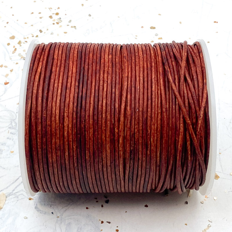 1.5mm Rustic Brown Round Leather Cord