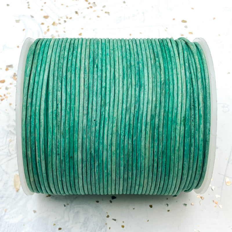 1.5mm Sweet Mint Round Leather Cord