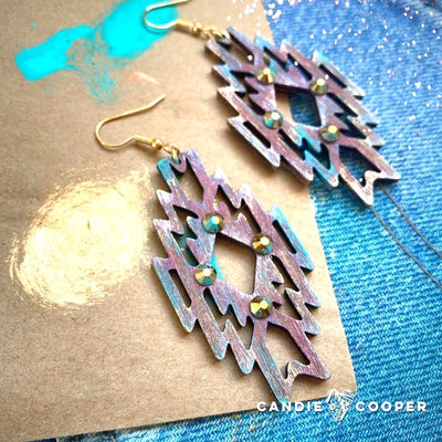 Patinaed Wood Earrings