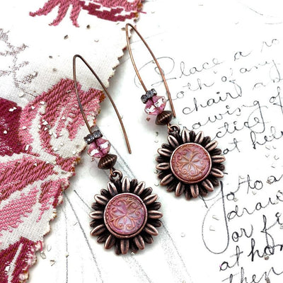 Sunflower Bezel Earrings