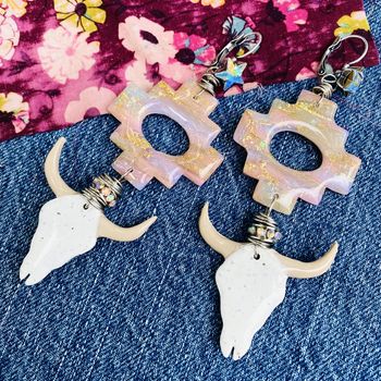 Sparkling Steer Earrings