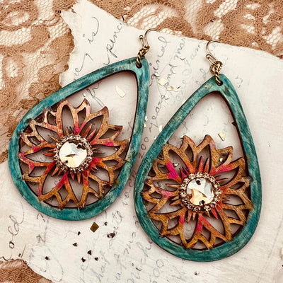 Rustic Sunflower Earrings