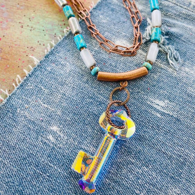 Stringing Up a Pretty Necklace on Leather