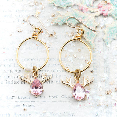 Rhinestone Stag Earrings