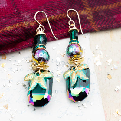 Emerald Premo Crystal Drop Earrings