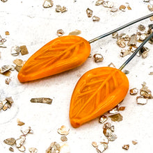 Load image into Gallery viewer, Mustard Yellow Rita Leaf Head Pin Pair