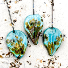 Load image into Gallery viewer, Small Light Blue Autumn Skies Rita Leaf Head Pin Pendant