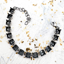 Load image into Gallery viewer, 8mm Antique Silver Sparkle Bracelet