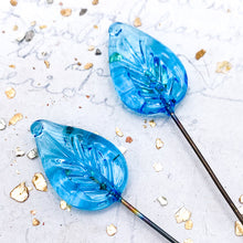 Load image into Gallery viewer, Pre-Order Beautiful Blue Rita Leaf Head Pin Pair