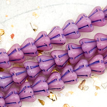 Load image into Gallery viewer, Purple Bell Flower Czech Flower Bead Strand - Tucson Find
