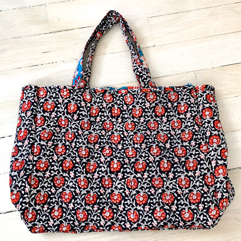 Black, Red, and Blue Candie's Paris Reversible Tote Bag - Paris Find!