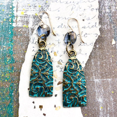 Patinaed Brass Earrings