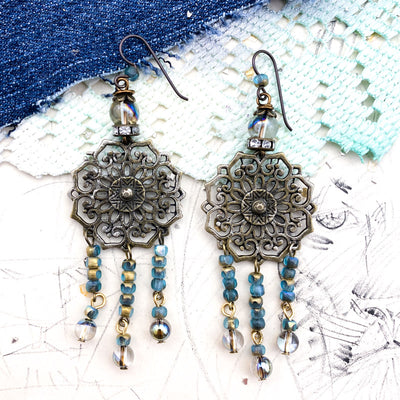 Brass Filigree Earrings