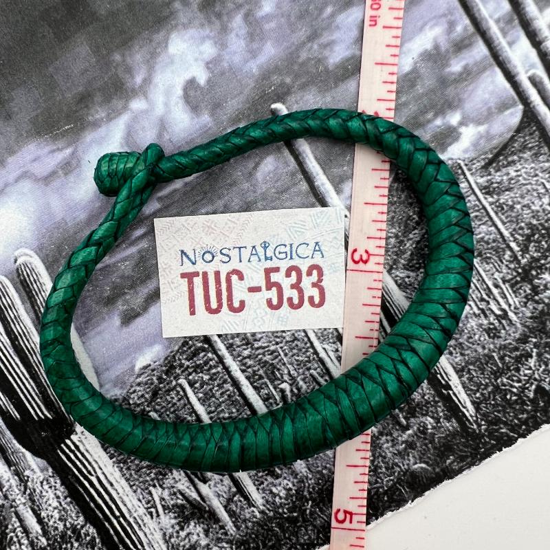 Green Leather Bracelet with Button Clasp Tucson Find