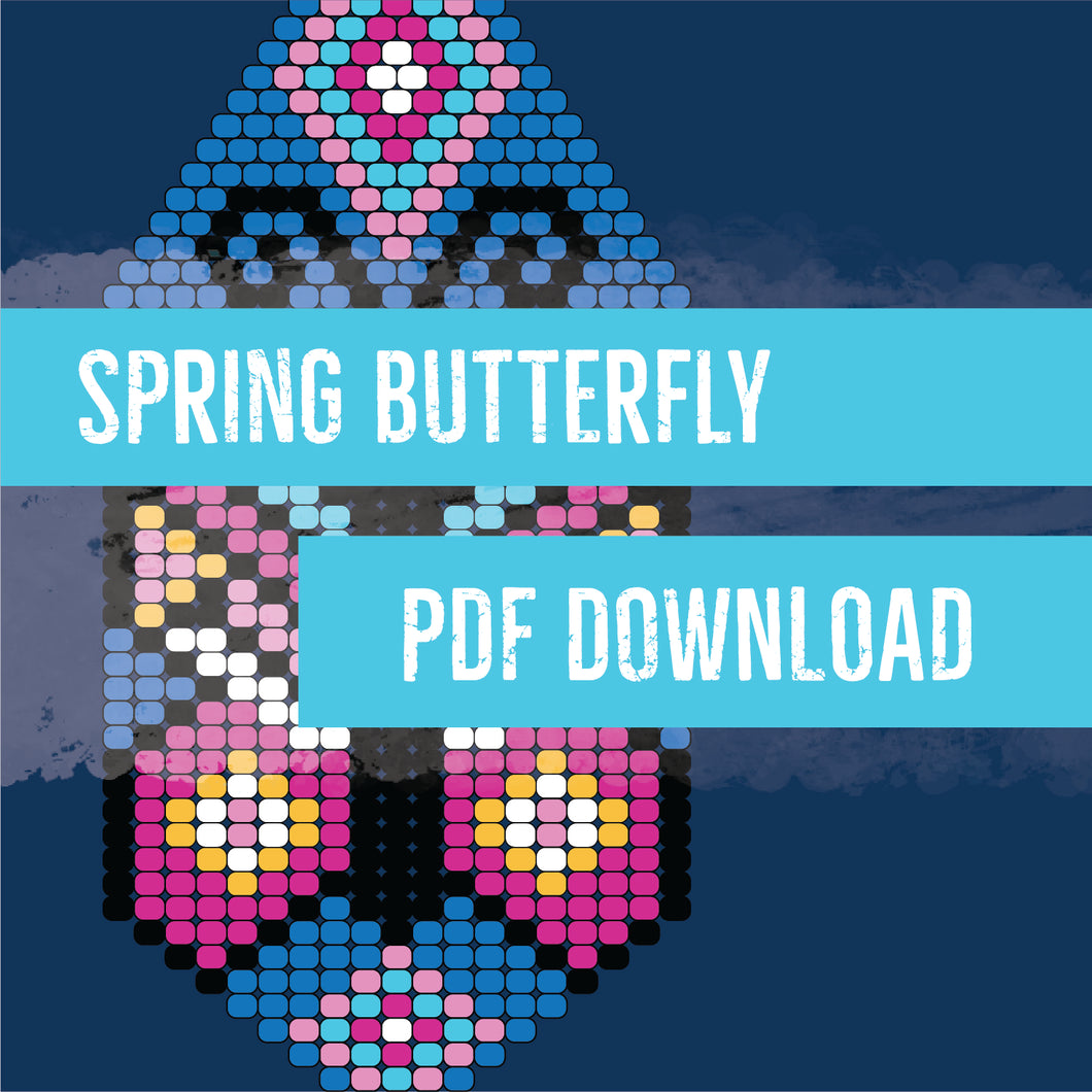 Spring Butterfly Brick Stitch Pattern - Digital PDF