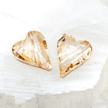 Load image into Gallery viewer, 12mm Golden Shadow Wild Heart Premium Austrian Crystal Bead Pair
