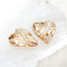 Load image into Gallery viewer, 12mm Golden Shadow Wild Heart Premium Austrian Crystal Bead Pair
