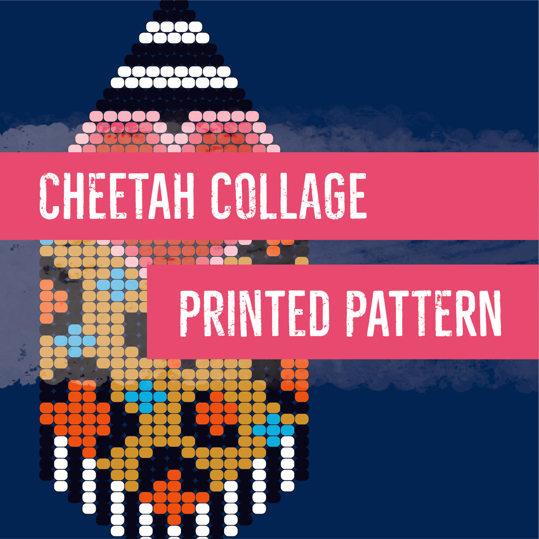 Cheetah Collage Brick Stitch Pattern - Printed Copy