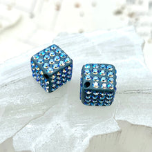 Load image into Gallery viewer, 8mm Sapphire AB Premium Austrian Crystal Cube Pair
