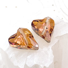 Load image into Gallery viewer, 17mm Crystal Copper Wild Heart Premium Austrian Crystal Bead Pair
