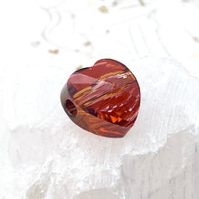 Load image into Gallery viewer, 14mm Red Magma Premium Crystal Large Hole Heart Bead
