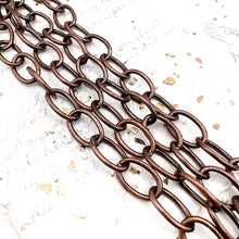 Load image into Gallery viewer, Antique Copper Large Cable Chain - 3 Feet
