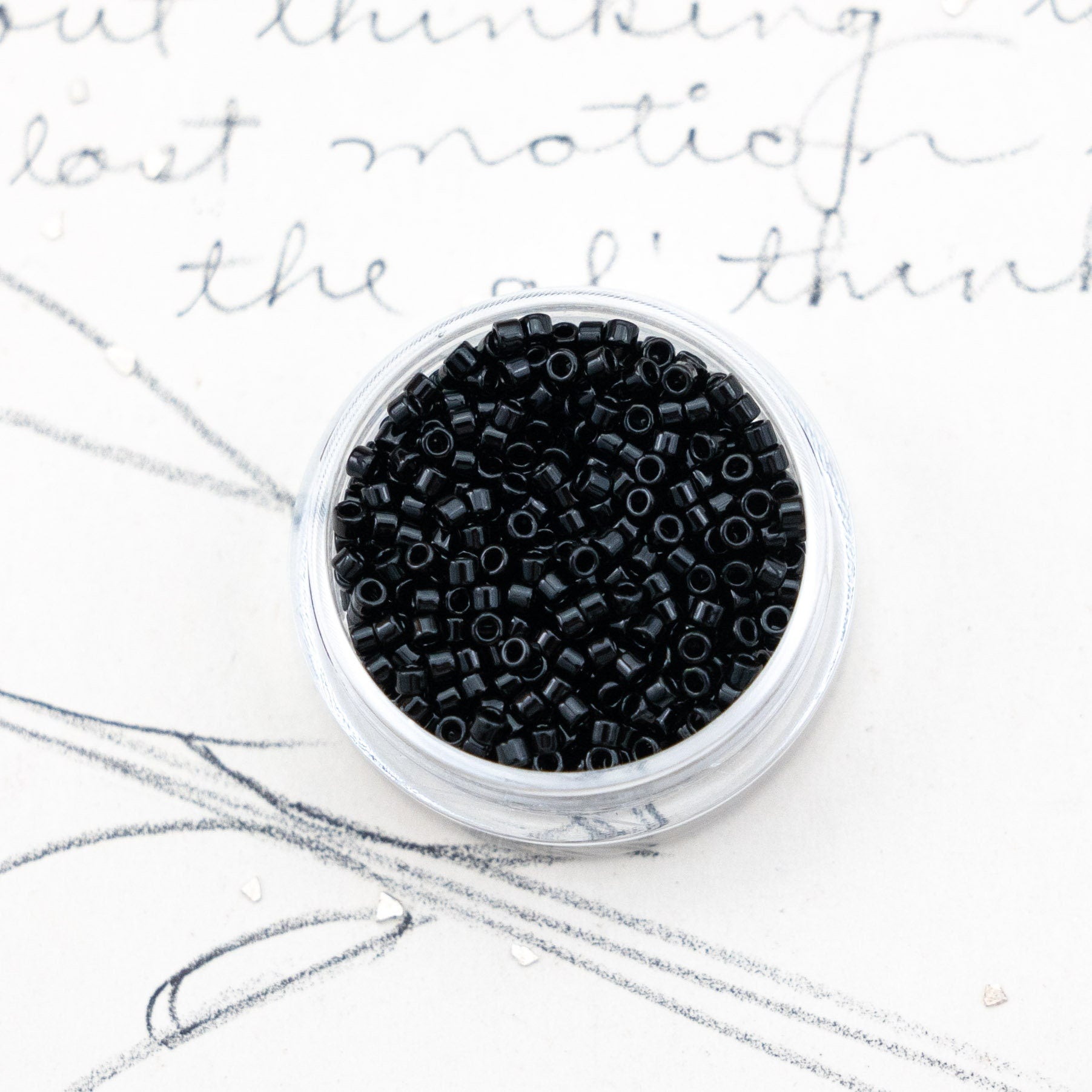 Jet Black Matte Opaque Aiko Seed Beads