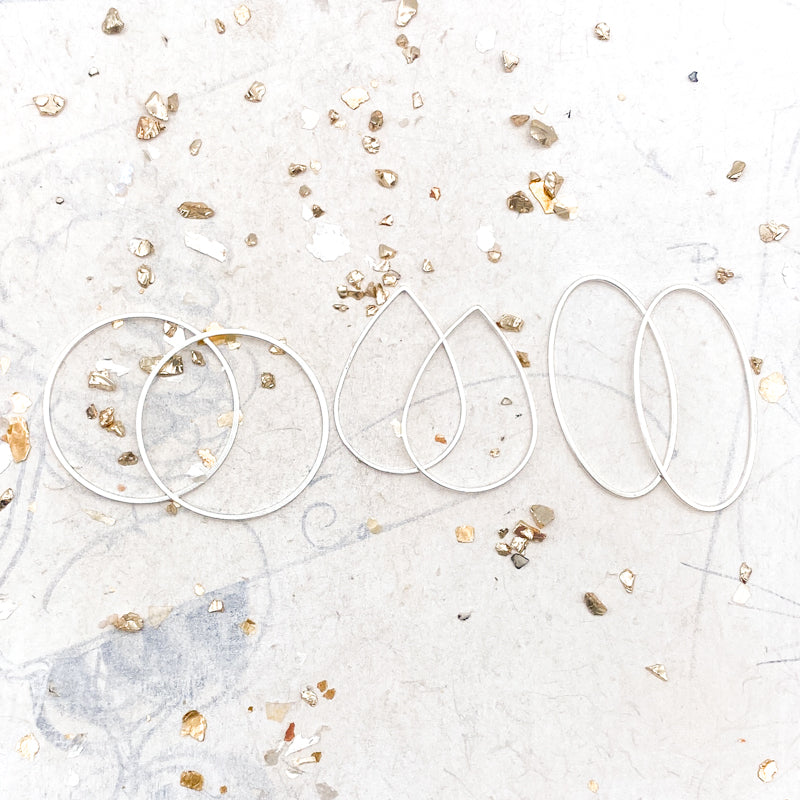 Mixed Silver Bead Frame Link Pairs