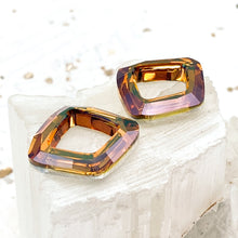 Load image into Gallery viewer, 20mm Crystal Copper CALV Premium Austrian Crystal Cosmic Square Pair
