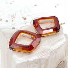 Load image into Gallery viewer, 20mm Red Magma Premium Austrian Crystal Cosmic Square Pair
