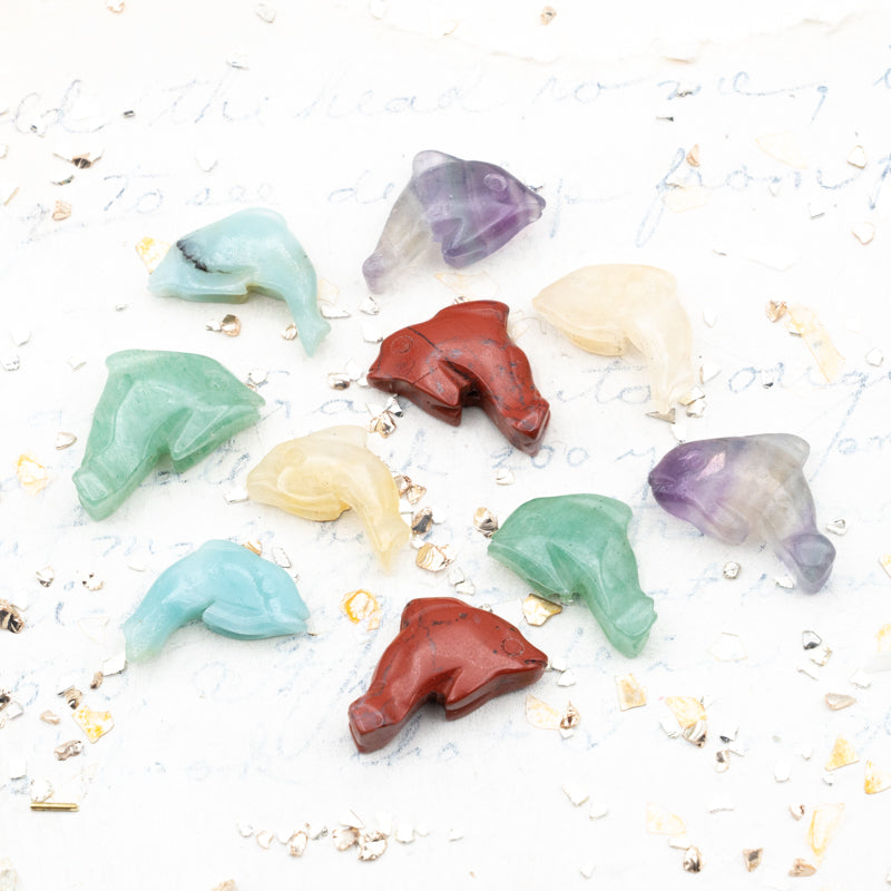 Gemstone Dolphin Mix Bead Set - 10 Pieces