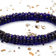 Load image into Gallery viewer, 5mm Sapphire with a Gold Finish Forget-Me-Not Spacer Strand
