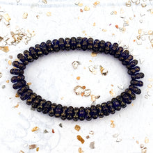 Load image into Gallery viewer, 5mm Sapphire with a Gold Finish Forget-Me-Not Spacer Strand
