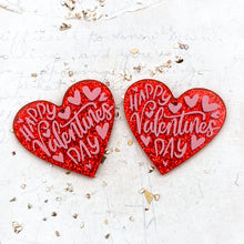 Load image into Gallery viewer, Happy Valentine&#39;s Day! Acrylic Heart Earring Pair
