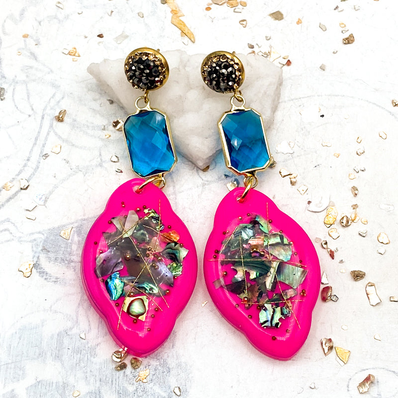 Barbie's Favorite Artisan Resin Earring Pair - Tucson Find