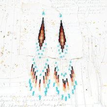 Load image into Gallery viewer, White Artisan Made Beaded Fringe Earrings - Tucson Find
