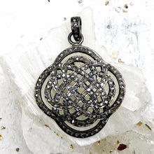 Load image into Gallery viewer, Silver Diamond-Studded Clover Pendant

