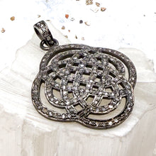 Load image into Gallery viewer, Silver Diamond-Studded Clover Pendant
