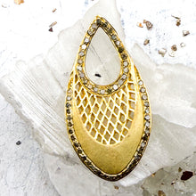 Load image into Gallery viewer, Gold Diamond-Studded Teardrop Pendant
