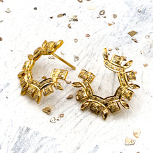 Load image into Gallery viewer, Gold Diamond Wreath Earrings
