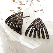 Load image into Gallery viewer, Silver Diamond Comb Earrings
