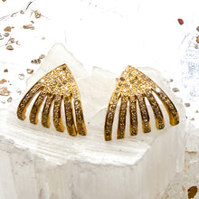 Load image into Gallery viewer, Gold Diamond Comb Earrings
