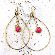 Load image into Gallery viewer, Brass African Earrings - Pink
