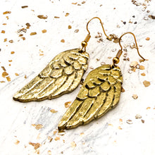 Load image into Gallery viewer, Brass African Earrings - Wing
