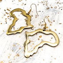 Load image into Gallery viewer, Brass African Earrings - Shape of Africa

