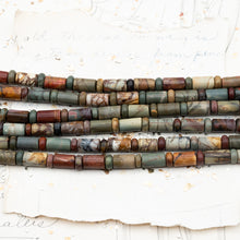 Load image into Gallery viewer, Picasso Jasper Rondelle and Barrel Gemstone Bead Strand
