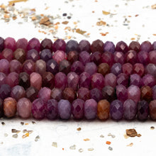 Load image into Gallery viewer, Ruby Rondelle Gemstone Bead Strand - Tucson Find
